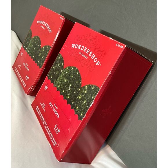 Holiday New in Box Set of 2 Wondershop 150 Count 4X6 Net Clear Light Green Wire - Picture 4 of 8